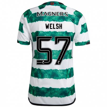 Kandiny Mujer Camiseta Stephen Welsh #57 Verde 1ª Equipación 2023/24 La Camisa Chile