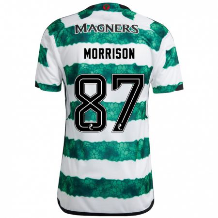 Kandiny Mujer Camiseta Joe Morrison #87 Verde 1ª Equipación 2023/24 La Camisa Chile