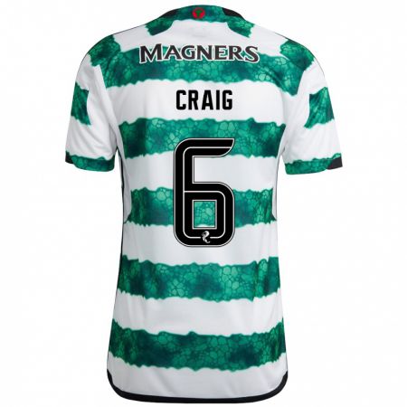 Kandiny Mujer Camiseta Chloe Craig #6 Verde 1ª Equipación 2023/24 La Camisa Chile