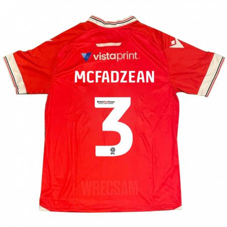 Kandiny Mujer Camiseta Callum Mcfadzean #3 Rojo 1ª Equipación 2023/24 La Camisa Chile