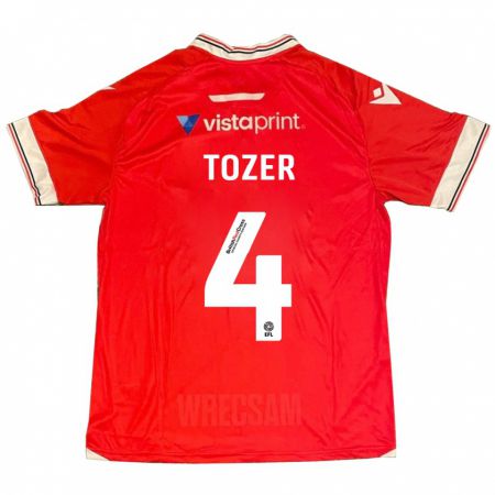 Kandiny Mujer Camiseta Ben Tozer #4 Rojo 1ª Equipación 2023/24 La Camisa Chile
