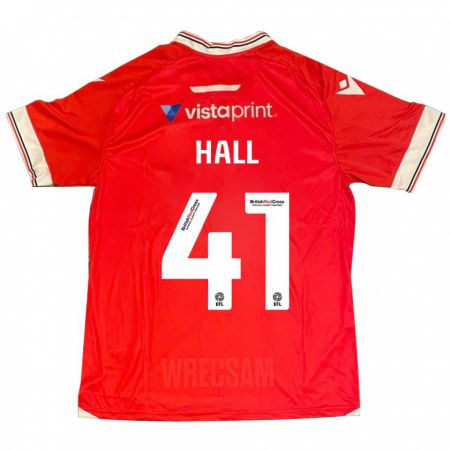 Kandiny Mujer Camiseta Liam Hall #41 Rojo 1ª Equipación 2023/24 La Camisa Chile