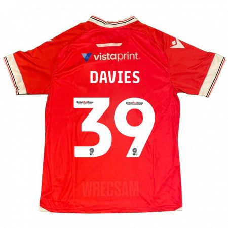 Kandiny Mujer Camiseta Daniel Davies #39 Rojo 1ª Equipación 2023/24 La Camisa Chile