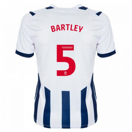 Kandiny Mujer Camiseta Kyle Bartley #5 Blanco 1ª Equipación 2023/24 La Camisa Chile