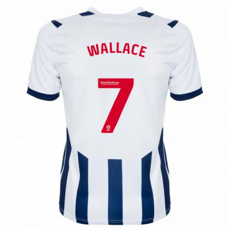 Kandiny Mujer Camiseta Jed Wallace #7 Blanco 1ª Equipación 2023/24 La Camisa Chile