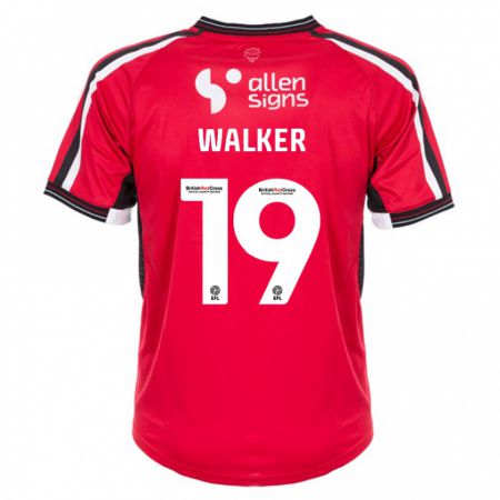 Kandiny Mujer Camiseta Tyler Walker #19 Rojo 1ª Equipación 2023/24 La Camisa Chile