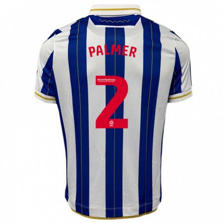 Kandiny Mujer Camiseta Liam Palmer #2 Azul Blanco 1ª Equipación 2023/24 La Camisa Chile