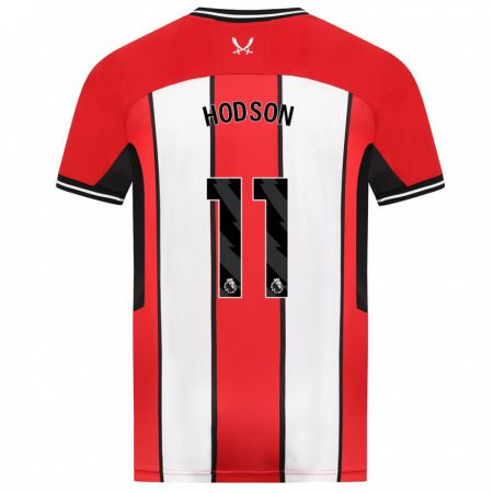 Kandiny Mujer Camiseta Ashley Hodson #11 Rojo 1ª Equipación 2023/24 La Camisa Chile