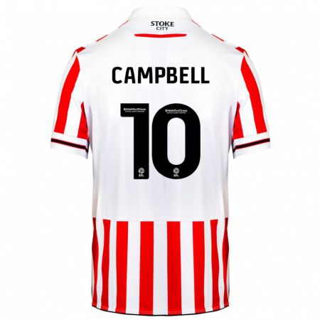 Kandiny Mujer Camiseta Tyrese Campbell #10 Rojo Blanco 1ª Equipación 2023/24 La Camisa Chile