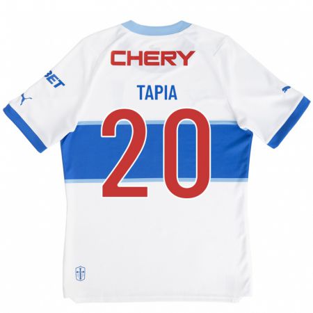 Kandiny Mujer Camiseta Gonzalo Tapia #20 Blanco 1ª Equipación 2023/24 La Camisa Chile