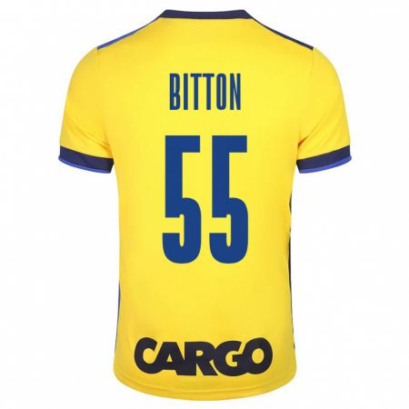 Kandiny Mujer Camiseta Nir Bitton #55 Amarillo 1ª Equipación 2023/24 La Camisa Chile