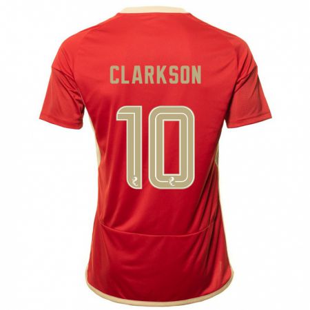 Kandiny Mujer Camiseta Leighton Clarkson #10 Rojo 1ª Equipación 2023/24 La Camisa Chile