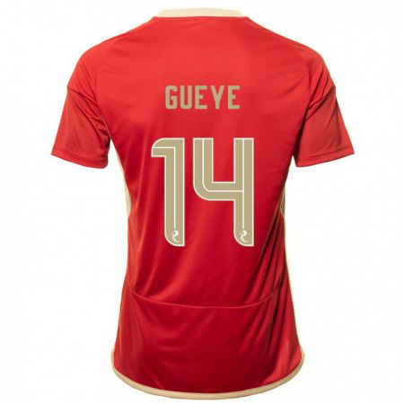 Kandiny Mujer Camiseta Pape Habib Gueye #14 Rojo 1ª Equipación 2023/24 La Camisa Chile