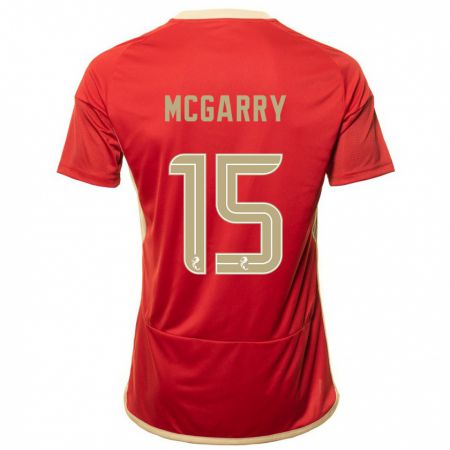 Kandiny Mujer Camiseta James Mcgarry #15 Rojo 1ª Equipación 2023/24 La Camisa Chile