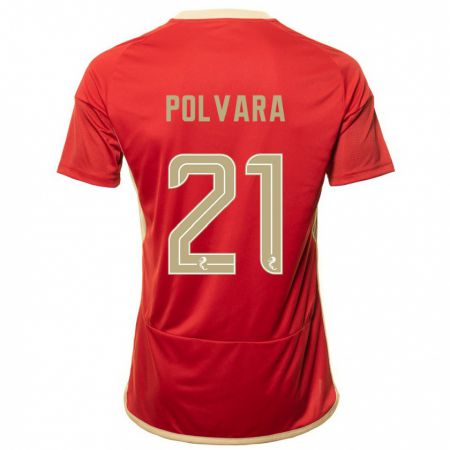 Kandiny Mujer Camiseta Dante Polvara #21 Rojo 1ª Equipación 2023/24 La Camisa Chile