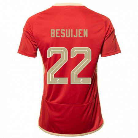 Kandiny Mujer Camiseta Vicente Besuijen #22 Rojo 1ª Equipación 2023/24 La Camisa Chile