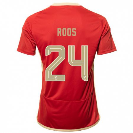 Kandiny Mujer Camiseta Kelle Roos #24 Rojo 1ª Equipación 2023/24 La Camisa Chile