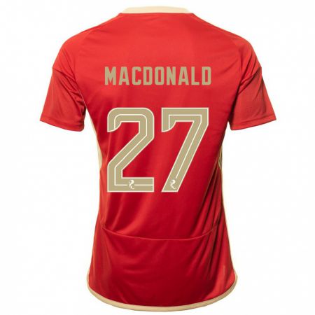 Kandiny Mujer Camiseta Angus Macdonald #27 Rojo 1ª Equipación 2023/24 La Camisa Chile