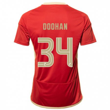 Kandiny Mujer Camiseta Ross Doohan #34 Rojo 1ª Equipación 2023/24 La Camisa Chile