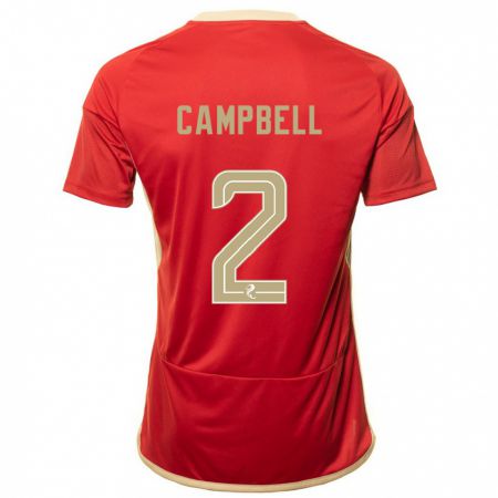 Kandiny Mujer Camiseta Loren Campbell #2 Rojo 1ª Equipación 2023/24 La Camisa Chile