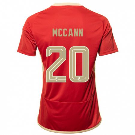 Kandiny Mujer Camiseta Annalisa Mccann #20 Rojo 1ª Equipación 2023/24 La Camisa Chile