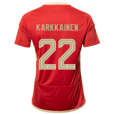 Kandiny Mujer Camiseta Elena Kärkkäinen #22 Rojo 1ª Equipación 2023/24 La Camisa Chile