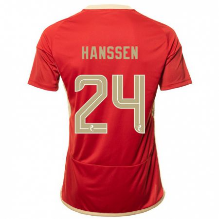 Kandiny Mujer Camiseta Nadine Hanssen #24 Rojo 1ª Equipación 2023/24 La Camisa Chile