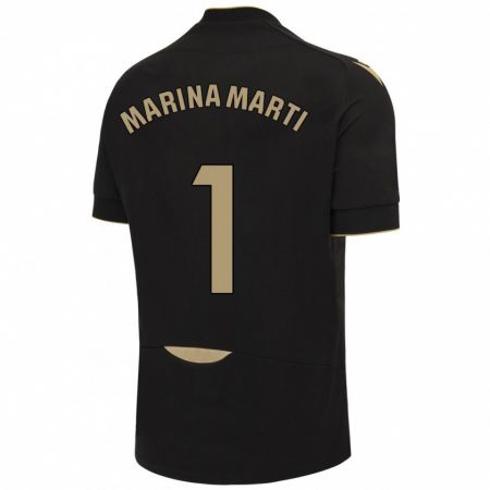 Kandiny Mujer Camiseta Marina Martí #1 Negro 2ª Equipación 2023/24 La Camisa Chile