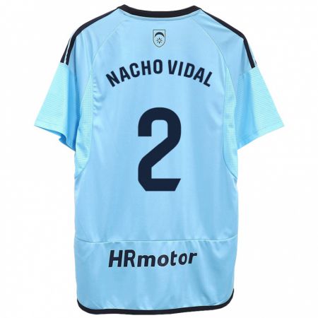 Kandiny Mujer Camiseta Nacho Vidal #2 Azul 2ª Equipación 2023/24 La Camisa Chile