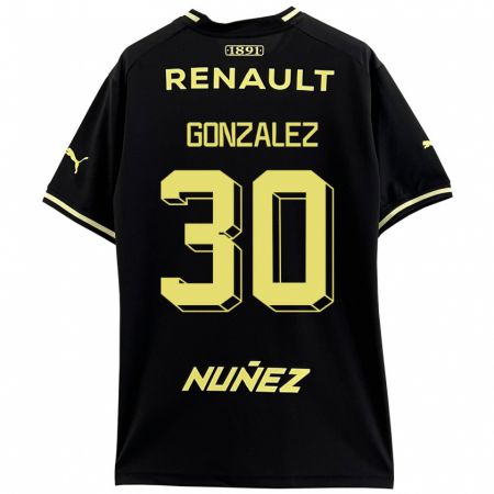 Kandiny Mujer Camiseta Ángel González #30 Negro 2ª Equipación 2023/24 La Camisa Chile