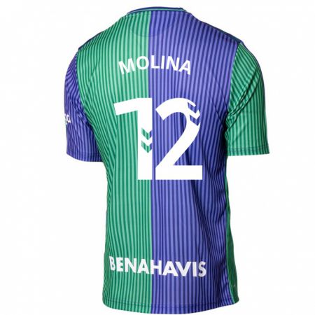 Kandiny Mujer Camiseta Manu Molina #12 Verde Azul 2ª Equipación 2023/24 La Camisa Chile