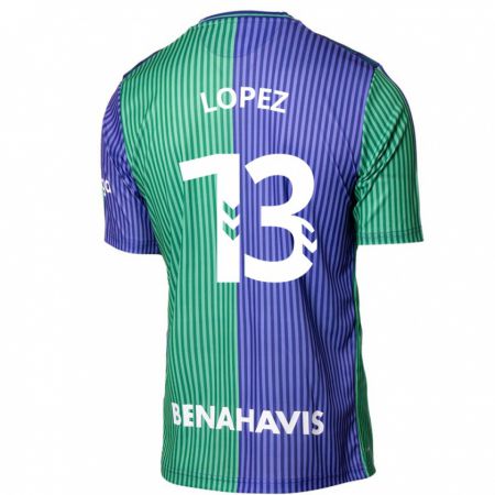 Kandiny Mujer Camiseta Carlos López #13 Verde Azul 2ª Equipación 2023/24 La Camisa Chile