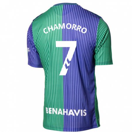 Kandiny Mujer Camiseta Alexis Chamorro #7 Verde Azul 2ª Equipación 2023/24 La Camisa Chile