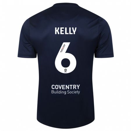 Kandiny Mujer Camiseta Liam Kelly #6 Rojo Azul Marino 2ª Equipación 2023/24 La Camisa Chile