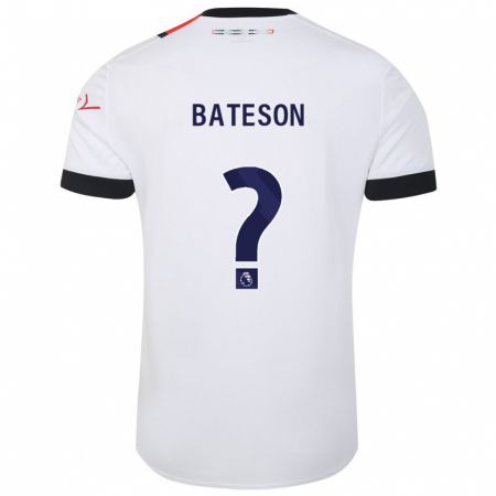 Kandiny Mujer Camiseta Jack Bateson #0 Blanco 2ª Equipación 2023/24 La Camisa Chile