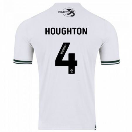 Kandiny Mujer Camiseta Jordan Houghton #4 Blanco 2ª Equipación 2023/24 La Camisa Chile