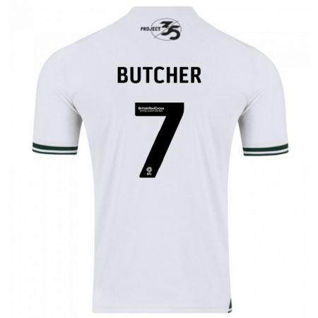 Kandiny Mujer Camiseta Matt Butcher #7 Blanco 2ª Equipación 2023/24 La Camisa Chile