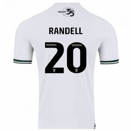 Kandiny Mujer Camiseta Adam Randell #20 Blanco 2ª Equipación 2023/24 La Camisa Chile