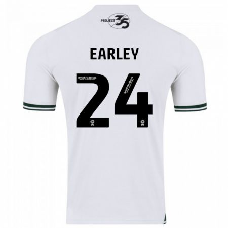 Kandiny Mujer Camiseta Saxon Earley #24 Blanco 2ª Equipación 2023/24 La Camisa Chile