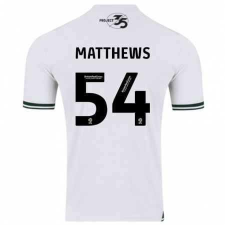 Kandiny Mujer Camiseta Jack Matthews #54 Blanco 2ª Equipación 2023/24 La Camisa Chile