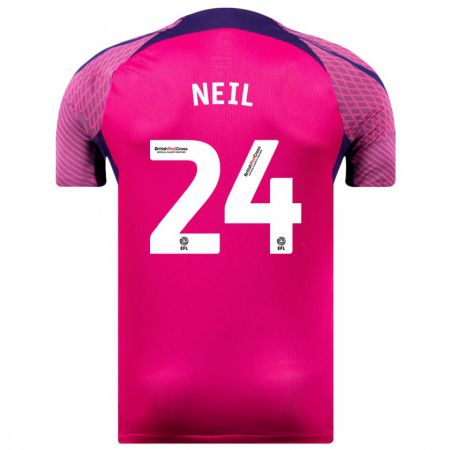 Kandiny Mujer Camiseta Dan Neil #24 Morado 2ª Equipación 2023/24 La Camisa Chile