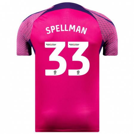 Kandiny Mujer Camiseta Michael Spellman #33 Morado 2ª Equipación 2023/24 La Camisa Chile