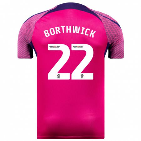 Kandiny Mujer Camiseta Megan Borthwick #22 Morado 2ª Equipación 2023/24 La Camisa Chile