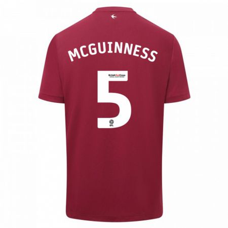 Kandiny Mujer Camiseta Mark Mcguinness #5 Rojo 2ª Equipación 2023/24 La Camisa Chile