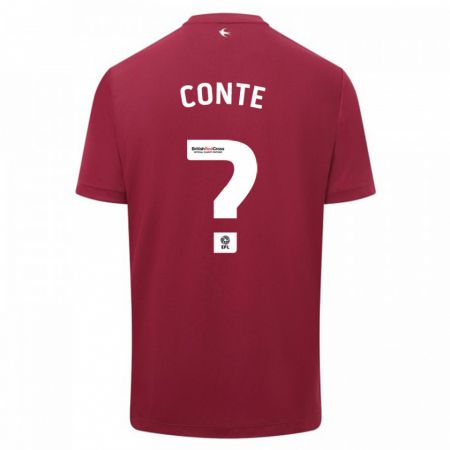 Kandiny Mujer Camiseta Raheem Conte #0 Rojo 2ª Equipación 2023/24 La Camisa Chile