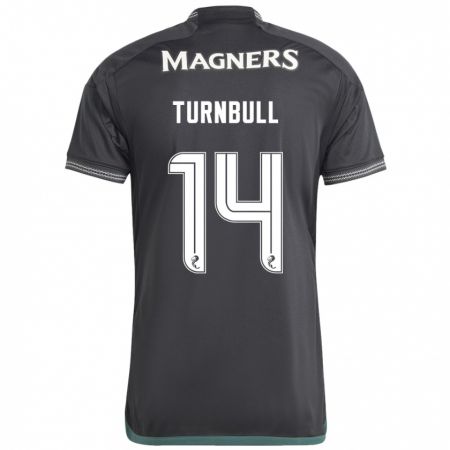 Kandiny Mujer Camiseta David Turnbull #14 Negro 2ª Equipación 2023/24 La Camisa Chile