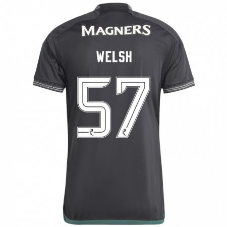 Kandiny Mujer Camiseta Stephen Welsh #57 Negro 2ª Equipación 2023/24 La Camisa Chile