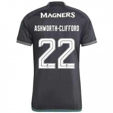 Kandiny Mujer Camiseta Lucy Ashworth-Clifford #22 Negro 2ª Equipación 2023/24 La Camisa Chile