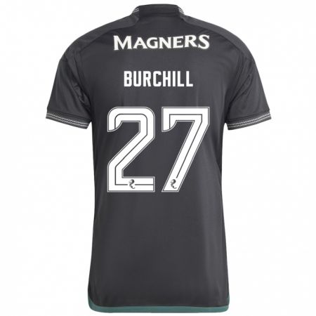 Kandiny Mujer Camiseta Tiree Burchill #27 Negro 2ª Equipación 2023/24 La Camisa Chile