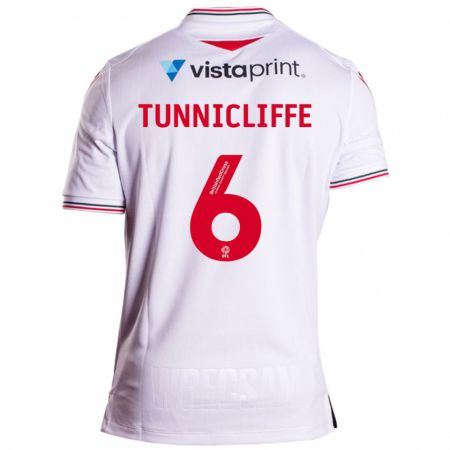 Kandiny Mujer Camiseta Jordan Tunnicliffe #6 Blanco 2ª Equipación 2023/24 La Camisa Chile